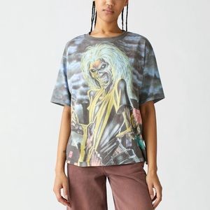 Urban outfitters tee shirt with Iron Maiden design on front and back